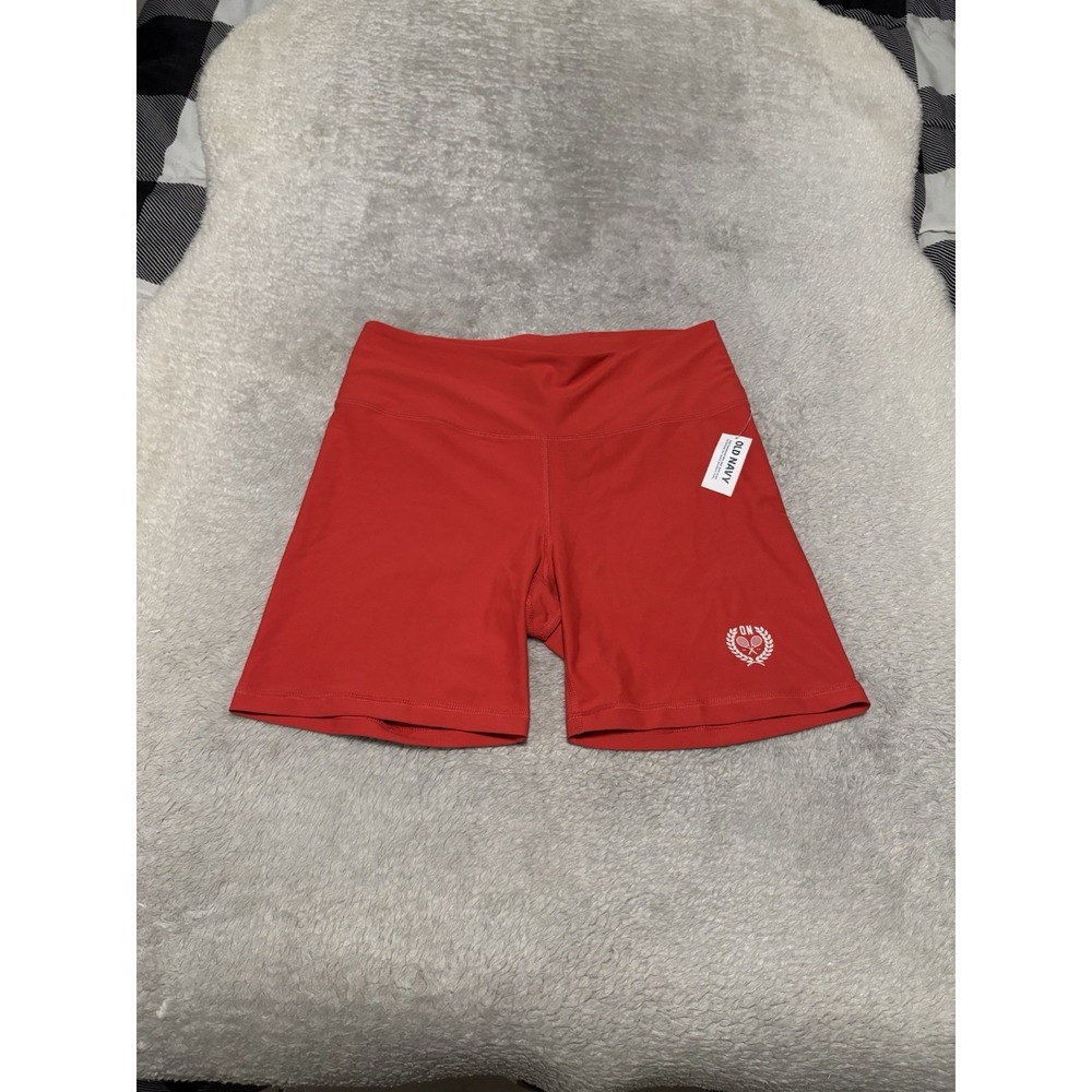 Old Navy Active Extra High Rise Bike Shorts Go Dry PowerSoft Red Size Large